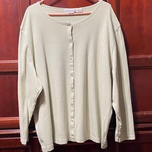Basic Editions plus vintage size 3X Light Green cotton snap front top